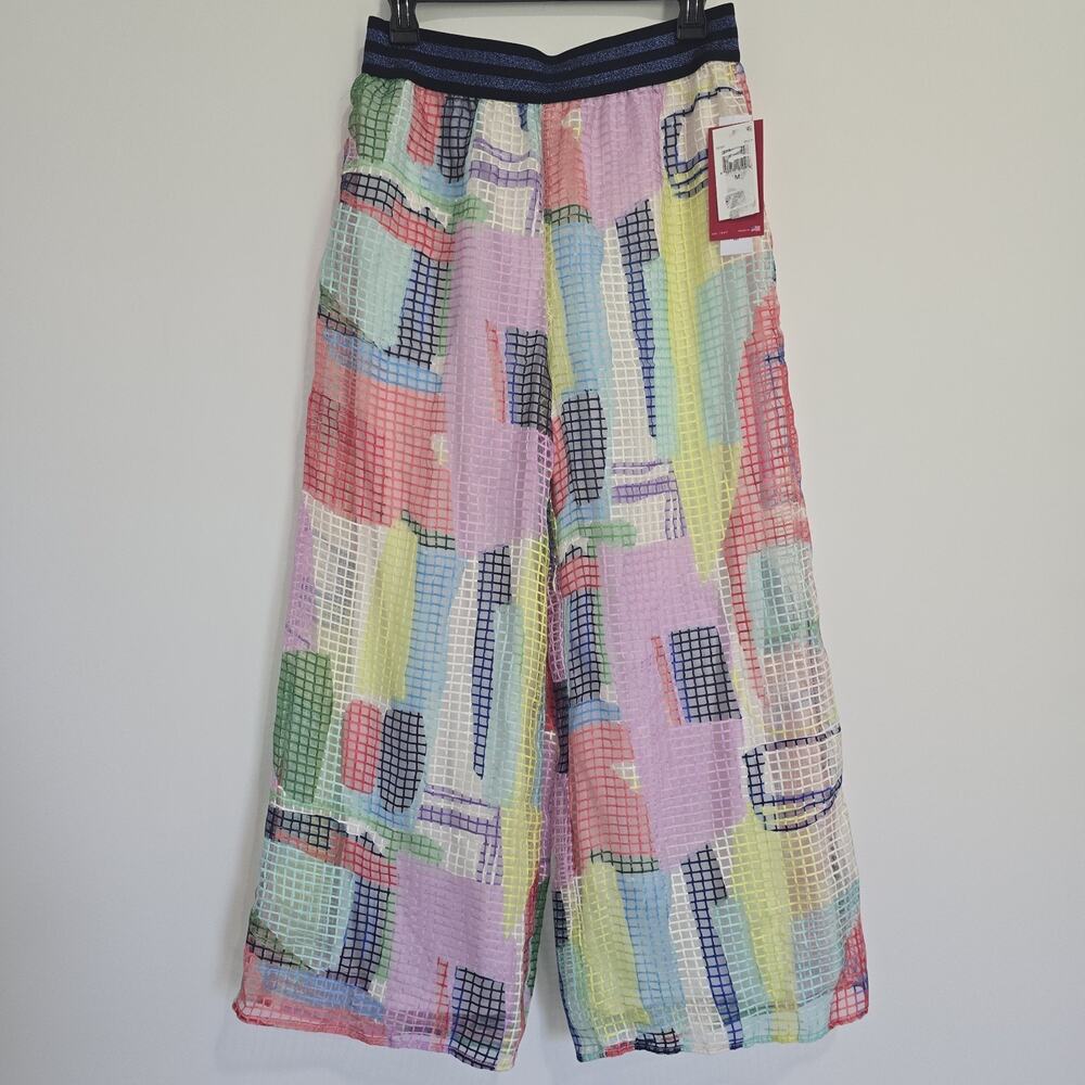 IC Collection Mesh Colorful Pants multi-colored basketweave - NWT -Medium